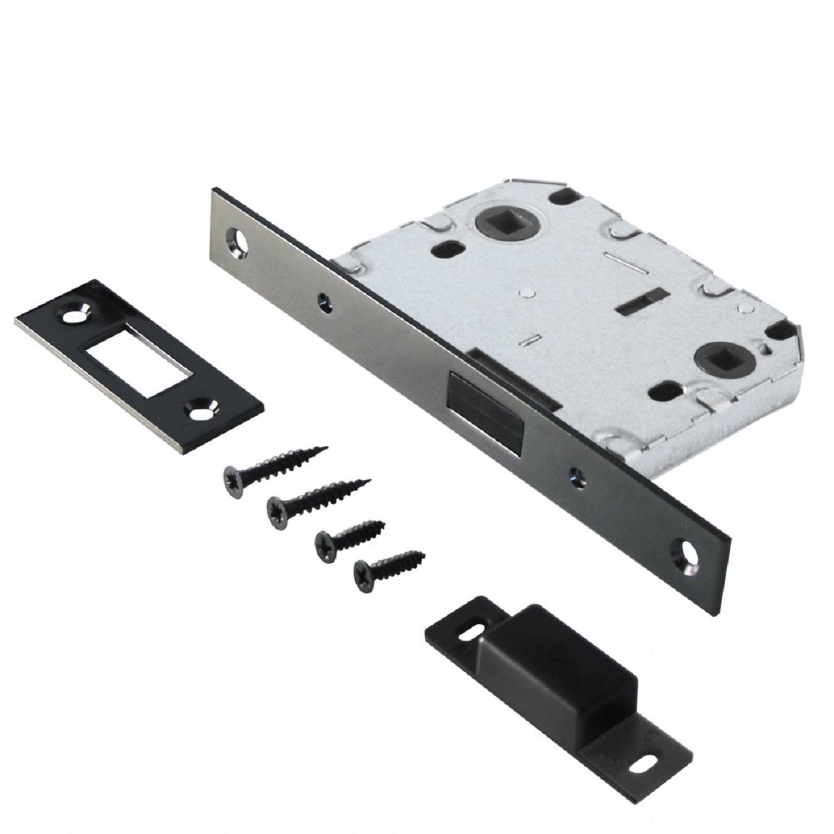 Изображение товара Защелка дверная с фиксатором APT L7050-MS BN магнитная черный никель (40шт/уп) в Миди Лтд