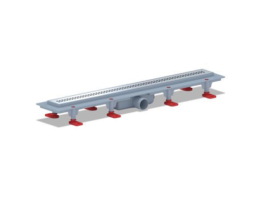 Изображение товара Трап линейный пластик. 40мм 650*62 глянцевая нержавеющая решетка Риф в Миди Лтд