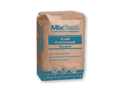 Клей плиточный ПСС базовый MixBest 20кг (56шт/пал) - фото в Миди Лтд Изображение товара Клей плиточный ПСС базовый MixBest 20кг (56шт/пал) в Миди Лтд