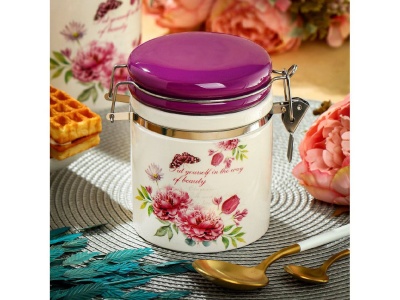 Изображение товара Банка для сыпучих продуктов доломит 0,35л с крышкой Daniks Флорентини (36шт/уп) Х в Миди Лтд