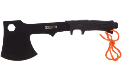 Топор туристический СЛЕДОПЫТ 310х105х23мм 304гр в чехле - фото в Миди Лтд Изображение товара Топор туристический СЛЕДОПЫТ 310х105х23мм 304гр в чехле в Миди Лтд