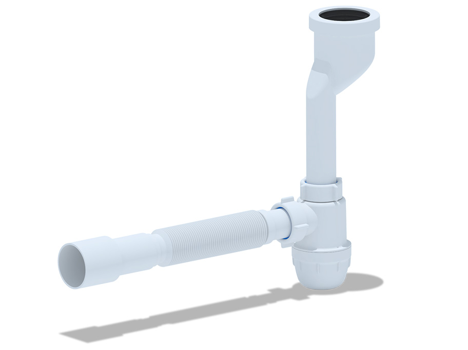 Изображение товара Сифон для писсуара Ани с трубой 40*40/50 в Миди Лтд
