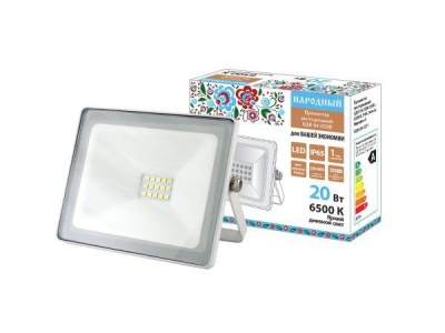 Изображение товара Прожектор светодиодный 20Вт TDM Народный СДО 04-020Н белый 6500K IP65 в Миди Лтд