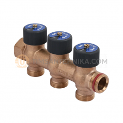 Изображение товара Гребёнка распред. на 2 отвода 3/4"х3/4" ЕК с функ. отключения ZEISSLER (1/20шт)  в Миди Лтд