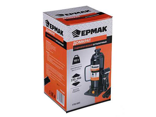 Изображение товара Домкрат гидравлический бутылочный 10т высота подъема 230-460мм ЕРМАК (4шт/кор) в Миди Лтд