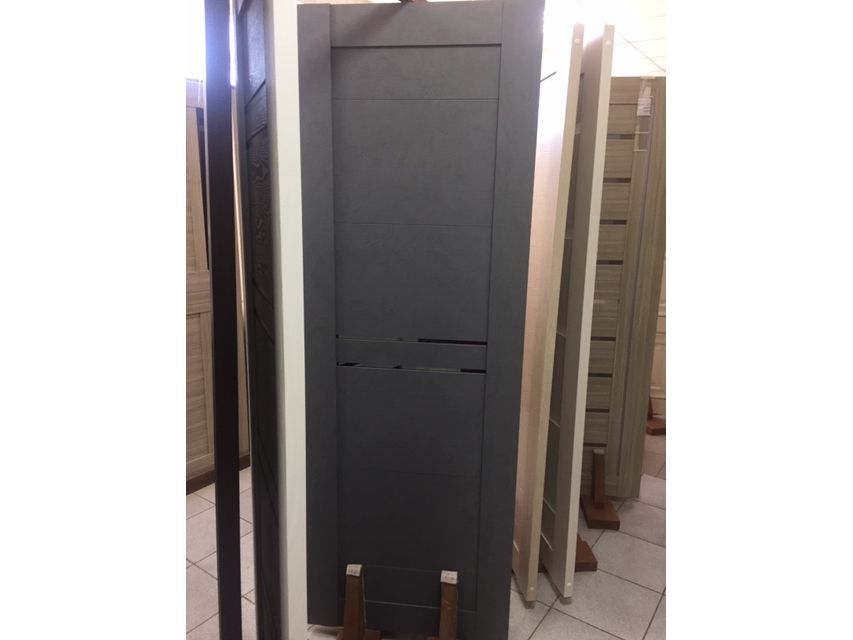 Изображение товара Полотно дверное ПО экошпон модель-106 Лофт темный стекло зеркальное 900 в Миди Лтд