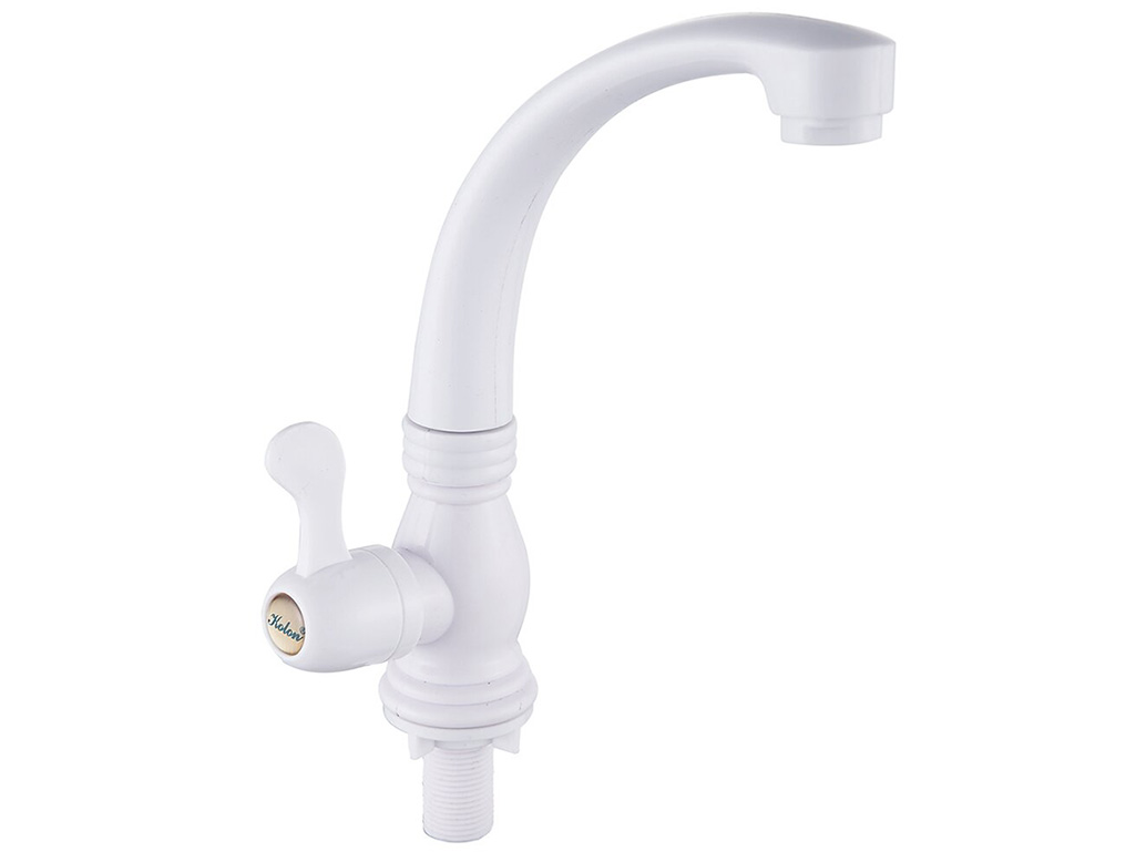 Смеситель для кухни моно Эверест В42-337 белый - фото в Миди Лтд Изображение товара Смеситель для кухни моно Эверест В42-337 белый в Миди Лтд