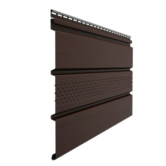Изображение товара Софит DOCKE Premium с центральной перфорацией дл 3000мм раб шир 305мм Шоколад (16шт/кор) в Миди Лтд