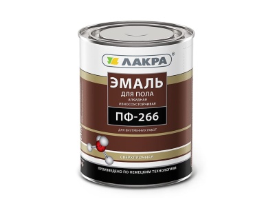Эмаль ПФ-266 Лакра золотисто-коричневая для пола 1кг (10шт/уп; 640шт/пал) - фото в Миди Лтд Изображение товара Эмаль ПФ-266 Лакра золотисто-коричневая для пола 1кг (10шт/уп; 640шт/пал) в Миди Лтд