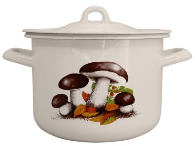 Изображение товара Кастрюля эмаль белая 3,4л Боровики Р-16124Б/4БлЭК (4шт/уп) в Миди Лтд