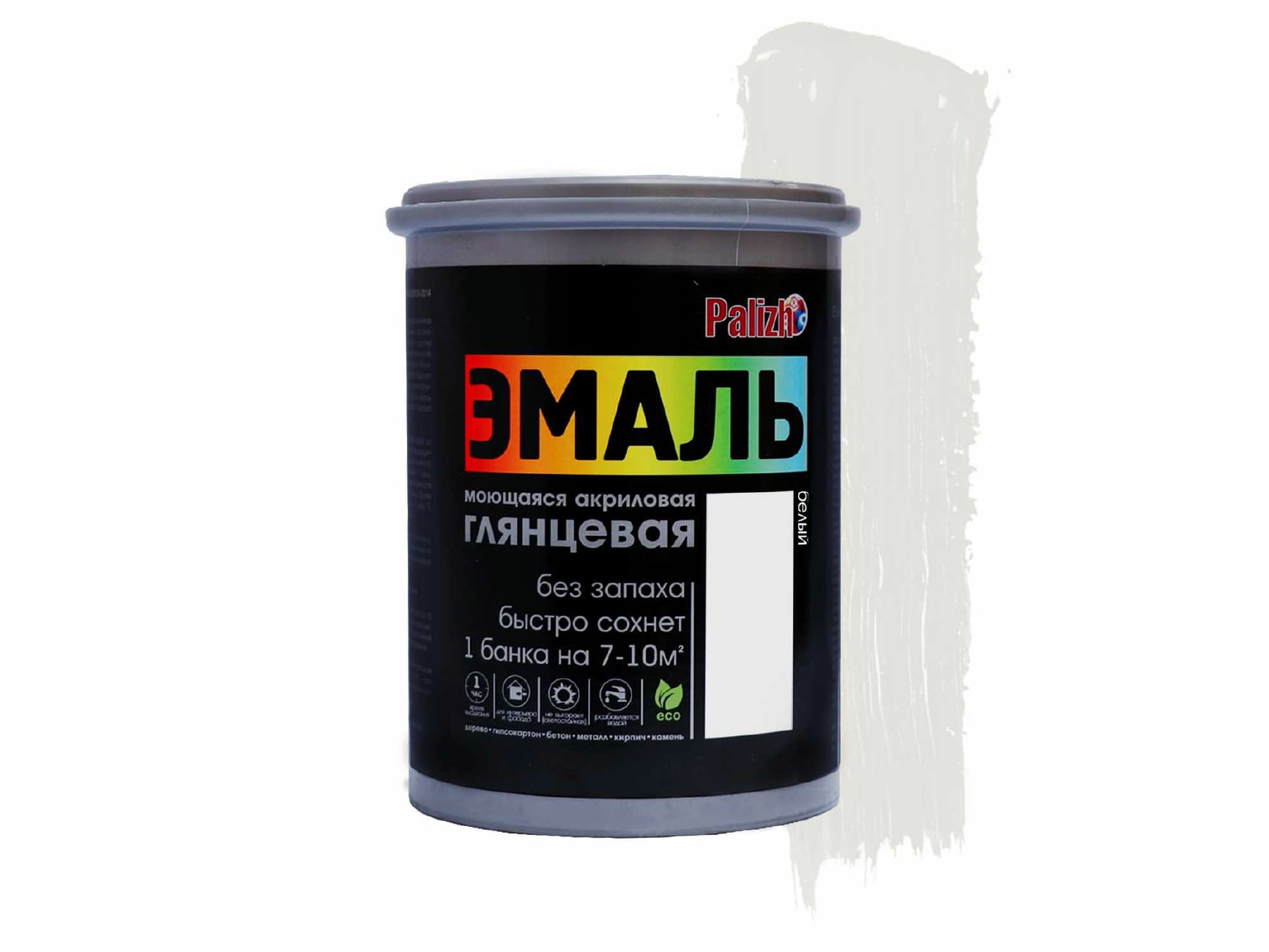 Эмаль акриловая глянцевая №600 белая База А 1,1кг "Палитра" (12шт/уп) - фото в Миди Лтд Изображение товара Эмаль акриловая глянцевая №600 белая База А 1,1кг "Палитра" (12шт/уп) в Миди Лтд