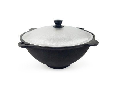 Изображение товара Казан чугун 6л 31,5см плоское дно толщина стенки 4,5мм толщина дна 5мм в Миди Лтд