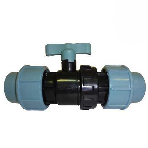 Кран шаровый ПНД 63 STR - фото в Миди Лтд Изображение товара Кран шаровый ПНД 63 STR в Миди Лтд