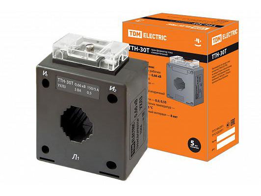 Трансформатор тока измерительный ТТН 30Т/150/5 5VA/0.5 P TDM - фото в Миди Лтд Изображение товара Трансформатор тока измерительный ТТН 30Т/150/5 5VA/0.5 P TDM в Миди Лтд