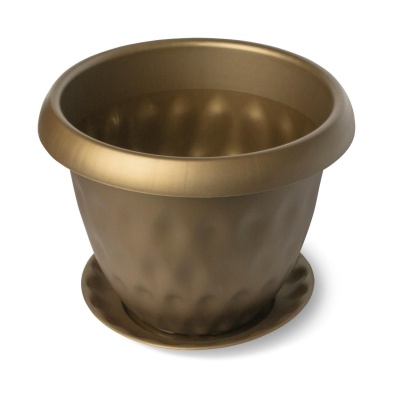 Изображение товара Горшок для растений РОЗЕТТА с поддоном d200мм 2,8л золотой (14шт/уп) в Миди Лтд