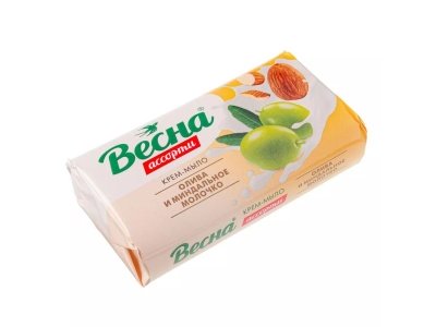 Мыло твердое Весна Олива и миндал молочко 90гр (72шт/кор) - фото в Миди Лтд Изображение товара Мыло твердое Весна Олива и миндал молочко 90гр (72шт/кор) в Миди Лтд