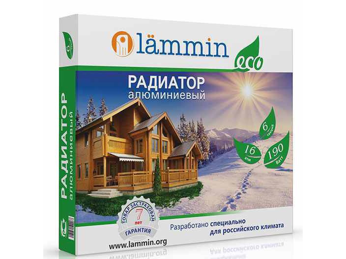 Изображение товара Радиатор алюминевый Lammin 100/500 (4секции) в Миди Лтд