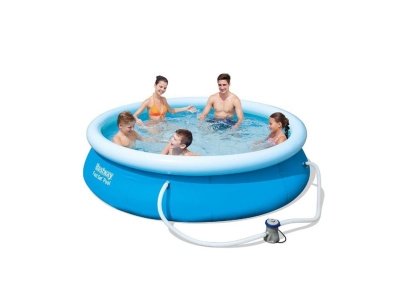 Бассейн с надувным бортом, с фильтр-насосом BESTWAY 305*76см 3638л 57270    ХХ - фото в Миди Лтд Изображение товара Бассейн с надувным бортом, с фильтр-насосом BESTWAY 305*76см 3638л 57270    ХХ в Миди Лтд