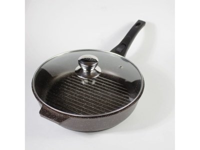Изображение товара Сковорода-гриль Granit Perfecion chocolate АП 28см съемная ручка СК АЛТЕЙ(6шт/уп) Х в Миди Лтд