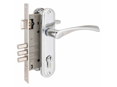 Изображение товара Замок врезной 103/3 CP хром с ручкой Аллюр (12шт/уп) в Миди Лтд