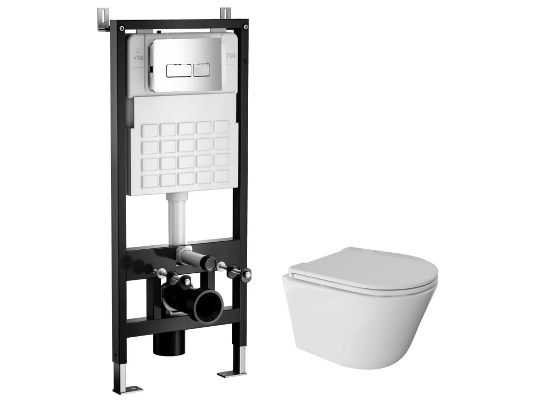 Комплект COMFORT унитаз,сиденье микролифт,инсталляция WAVE,кнопка прямоугол. хром - фото в Миди Лтд Изображение товара Комплект COMFORT унитаз,сиденье микролифт,инсталляция WAVE,кнопка прямоугол. хром в Миди Лтд