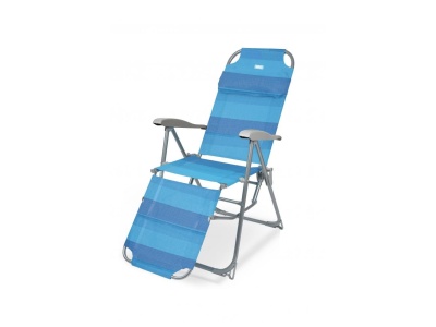 Изображение товара Кресло-шезлонг с подножкой NIKA 820x590x1160 синее Х в Миди Лтд