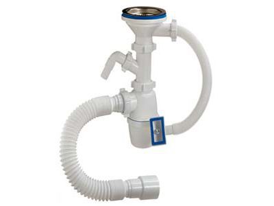 Изображение товара Сифон ОРИО 3 1/2"40 с 1 отвод.,перелив. и гиб.трубкой А 4011(20шт)  1256 в Миди Лтд