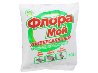 Чистящий порошок Флора Мой универсальный 400гр (24шт/кор) - фото в Миди Лтд Изображение товара Чистящий порошок Флора Мой универсальный 400гр (24шт/кор) в Миди Лтд