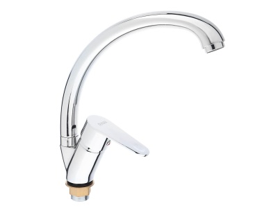 Смеситель для кухни высокий излив,картридж 35мм, гайка, латунь, хром, RAIN Оникс - фото в Миди Лтд Изображение товара Смеситель для кухни высокий излив,картридж 35мм, гайка, латунь, хром, RAIN Оникс в Миди Лтд