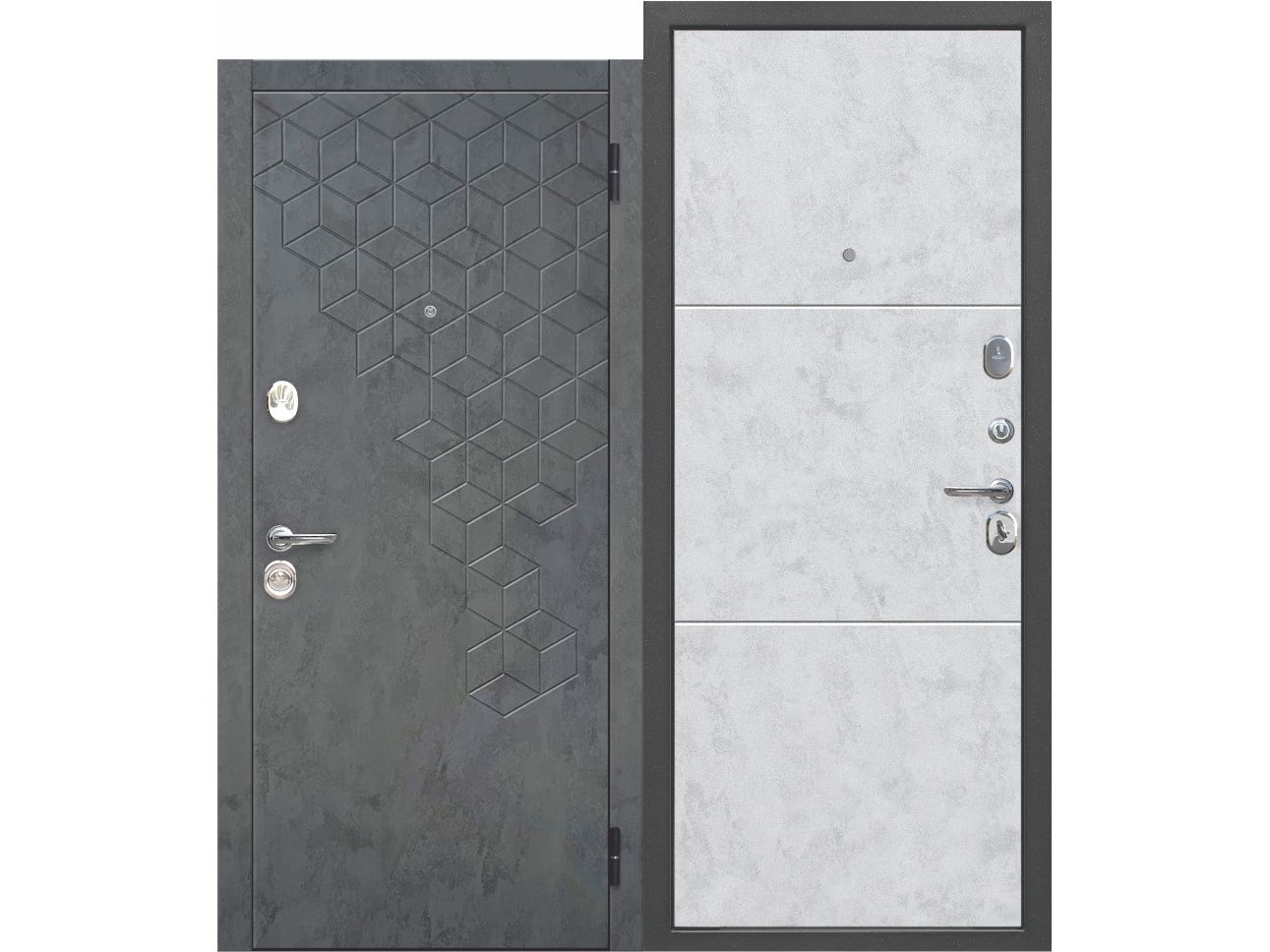 Дверь металлическая 860 левая Феникс Бетон Снежный (ручка, основной замок, доп. замок) - фото в Миди Лтд Изображение товара Дверь металлическая 860 левая Феникс Бетон Снежный (ручка, основной замок, доп. замок) в Миди Лтд