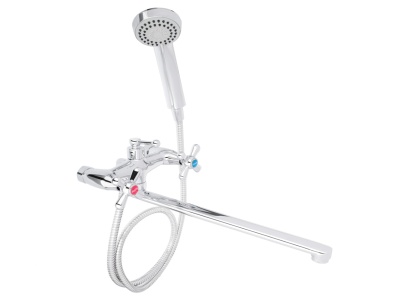 Смеситель для ванны с прямым изливом с душ набором латунь RAIN Нефрит - фото в Миди Лтд Изображение товара Смеситель для ванны с прямым изливом с душ набором латунь RAIN Нефрит в Миди Лтд