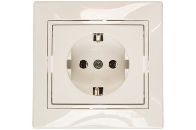 Розетка 1 местная LEZARD Мира белая с белой вставкой с/з керамика - фото в Миди Лтд Изображение товара Розетка 1 местная LEZARD Мира белая с белой вставкой с/з керамика в Миди Лтд