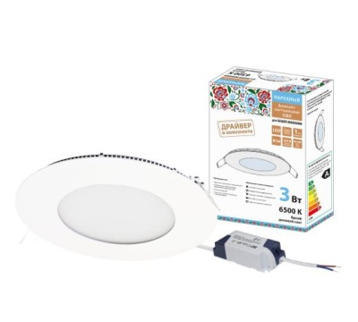 Светильник светодиодный СВО Даунлайт НАРОДНЫЙ 3Вт 6500К ультратонкий встраиваемый TDM - фото в Миди Лтд Изображение товара Светильник светодиодный СВО Даунлайт НАРОДНЫЙ 3Вт 6500К ультратонкий встраиваемый TDM в Миди Лтд