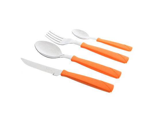 Изображение товара Набор столовых приборов оранжевая ручка      ХХ в Миди Лтд