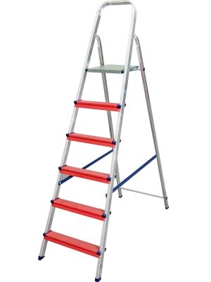 Алюминиевая комбинированная стремянка EUROPA COLOR 4 ступени, до верхней площ 81см вес 3,8кг - фото в Миди Лтд Изображение товара Алюминиевая комбинированная стремянка EUROPA COLOR 4 ступени, до верхней площ 81см вес 3,8кг в Миди Лтд