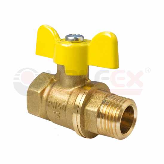 Изображение товара Кран газовый шар. 3/4 г/ш бабочка Valfex латунь (18шт/уп) в Миди Лтд