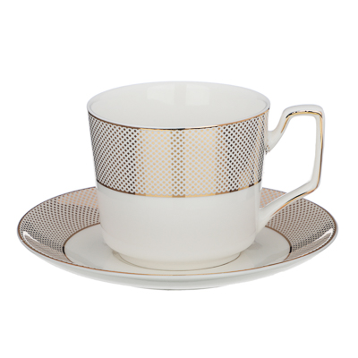 Изображение товара Чайный набор костяной фарфор 2 предмета 260мл MILLIMI Голд    ХХ в Миди Лтд