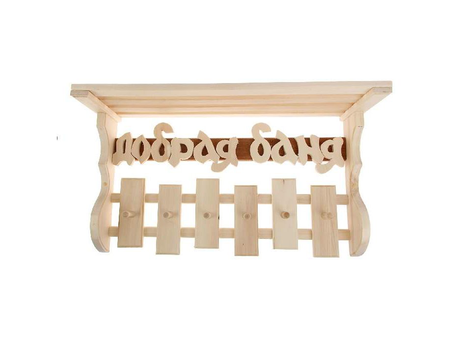 Изображение товара Полка-вешалка "Добрая банька" в Миди Лтд