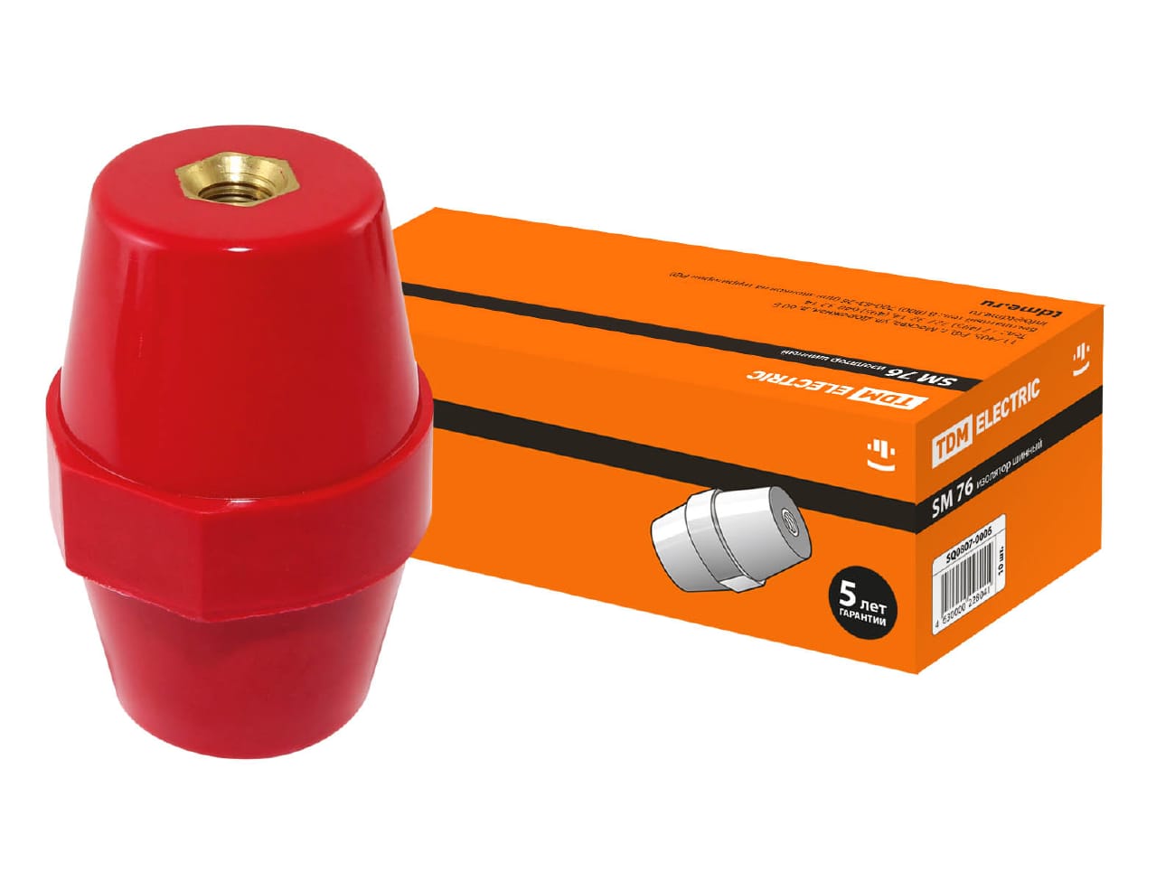 Изображение товара Изолятор силовой SM76 H76*D50*M10мм TDM (10шт/уп) в Миди Лтд