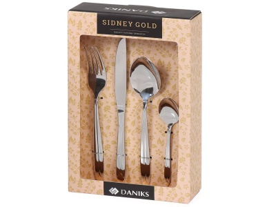 Набор столовых приборов нерж сталь Daniks 24 предмета (нож столовый 6шт,вилка 6шт,ложка  363598) Х - фото в Миди Лтд Изображение товара Набор столовых приборов нерж сталь Daniks 24 предмета (нож столовый 6шт,вилка 6шт,ложка  363598) Х в Миди Лтд