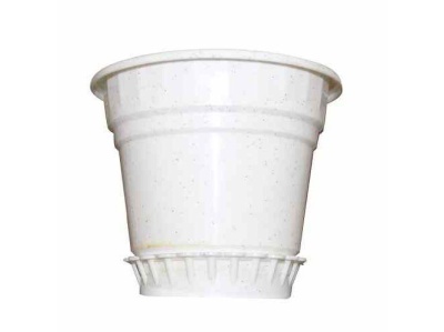 Изображение товара Кашпо с поддоном 1,8л белое (50шт/уп) в Миди Лтд