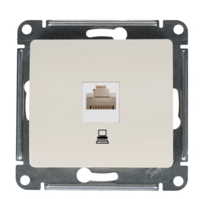 Розетка Schneider Glossa CAT5E RJ45 бежевая - фото в Миди Лтд Изображение товара Розетка Schneider Glossa CAT5E RJ45 бежевая в Миди Лтд