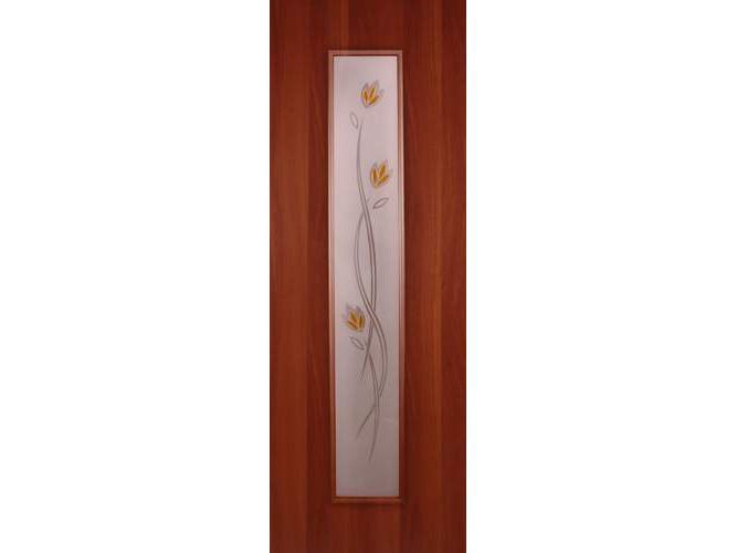 Изображение товара Полотно дверное ПО со стекл фьюзинг Тиффани (тюльпан) ламинированное итальянский орех 900 в Миди Лтд