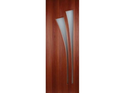 Изображение товара Полотно дверное ПО Ветка  со стеклом ламинированное итальянский орех 600 в Миди Лтд