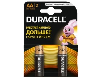 Батарейки DURACELL тип АА (2шт/уп)   - фото в Миди Лтд Изображение товара Батарейки DURACELL тип АА (2шт/уп)   в Миди Лтд