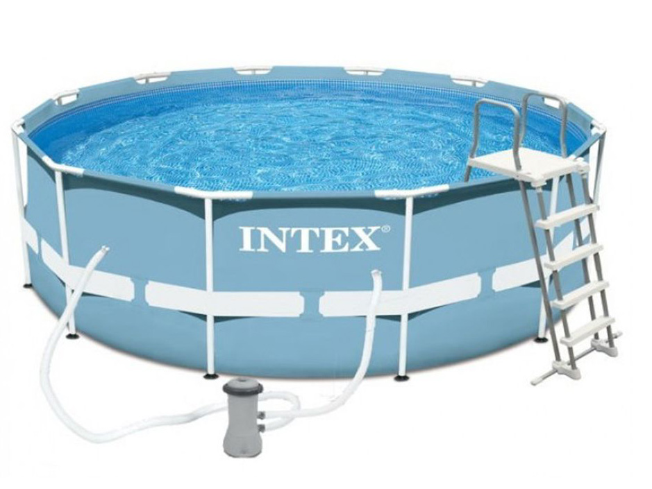 Изображение товара Бассейн каркасный с фильтр-насосом лестницей INTEX призматический 366*99см 26716NP в Миди Лтд