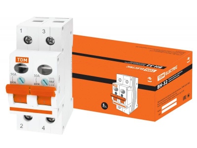 Изображение товара Выключатель нагрузки ВН-32 2Р 50А TDM в Миди Лтд