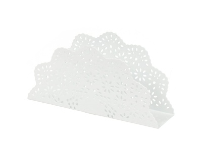 Изображение товара Салфетница металлическая белая Кружево 15*4*7,5см Y4-3329 (12шт/уп) Х в Миди Лтд