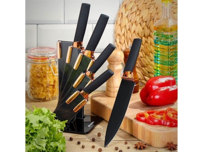 Набор ножей кухонных нерж сталь 6 предметов с подставкой Daniks Medina (6шт/уп) Х - фото в Миди Лтд Изображение товара Набор ножей кухонных нерж сталь 6 предметов с подставкой Daniks Medina (6шт/уп) Х в Миди Лтд