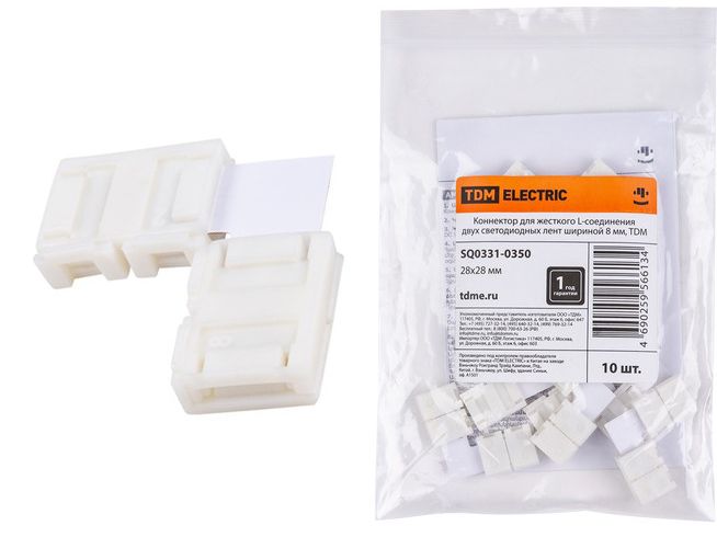 Коннектор для жесткого L-соединения светодиодных лент 8мм TDM - фото в Миди Лтд Изображение товара Коннектор для жесткого L-соединения светодиодных лент 8мм TDM в Миди Лтд